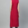Women's Dark Pink Colour Foil Print Straight Crepe Kurta With Pant / Kurta Set - Image 2