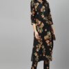 Women's Black Color Screen Print Straight Kurta - Image 5