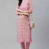 Women's Pink Color Digital Printed Straight Kurta with Pant - Image 5