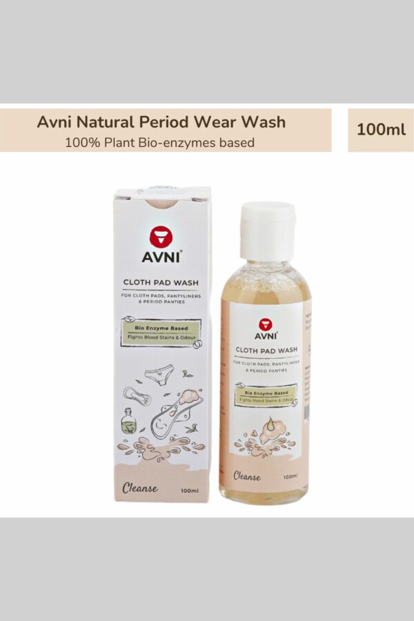 Avni Natural Period Wear/Cloth Pad Wash - 100ml | Natural Fragrance | Bioenzyme based | No Chemicals | Fights Blood Stains & Odour | Skin Safe