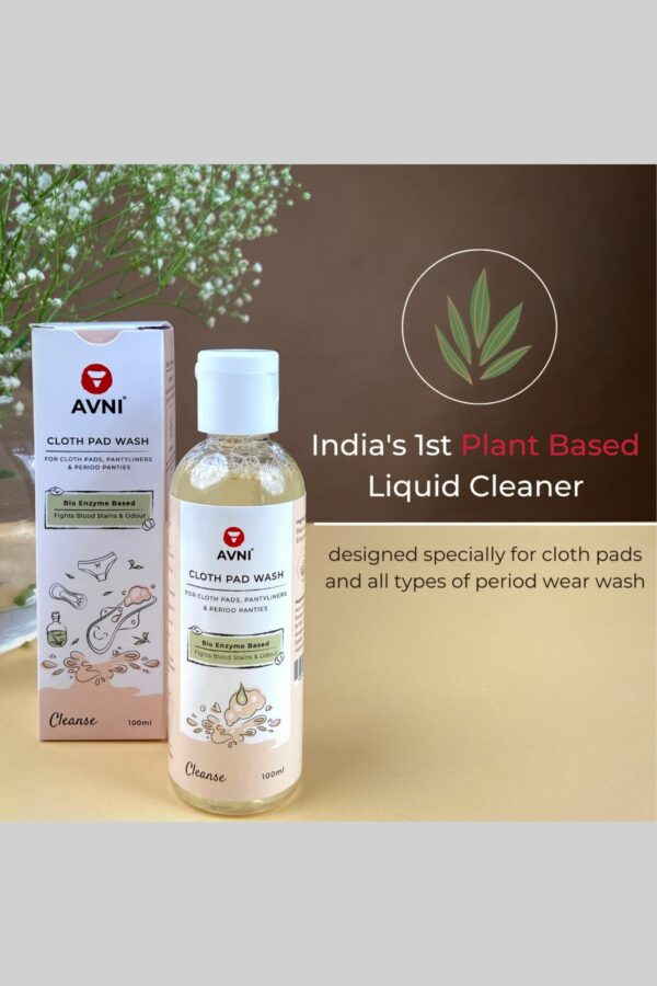 Avni Natural Period Wear/Cloth Pad Wash - 100ml | Natural Fragrance | Bioenzyme based | No Chemicals | Fights Blood Stains & Odour | Skin Safe - Image 2