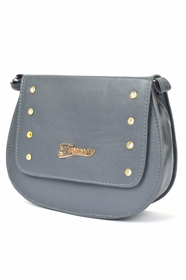 Cute Grey Colored Sling Purse with Adjustable Strap