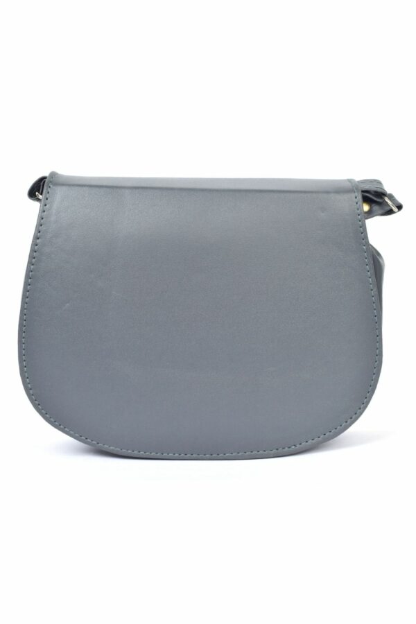 Cute Grey Colored Sling Purse with Adjustable Strap - Image 3