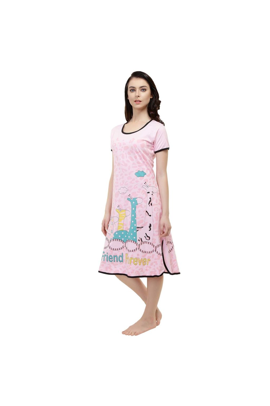 Multicolor Jungle Print Cotton Night Dress for Girls – FunKrafts Shop