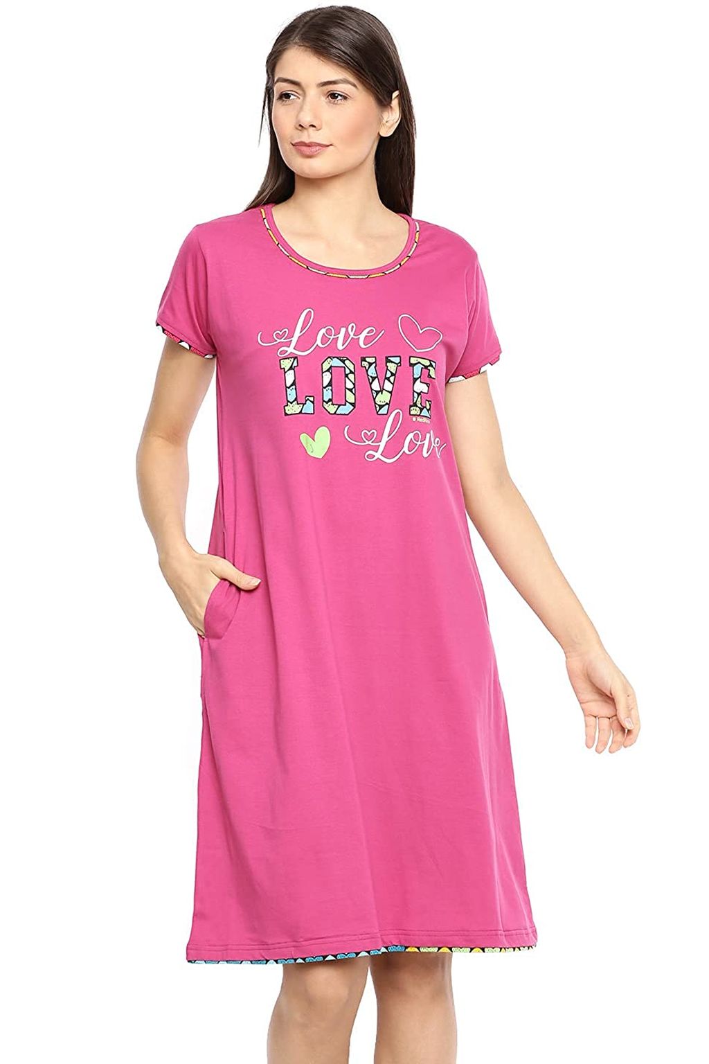 Maternity Short Night Gown- (Blue)