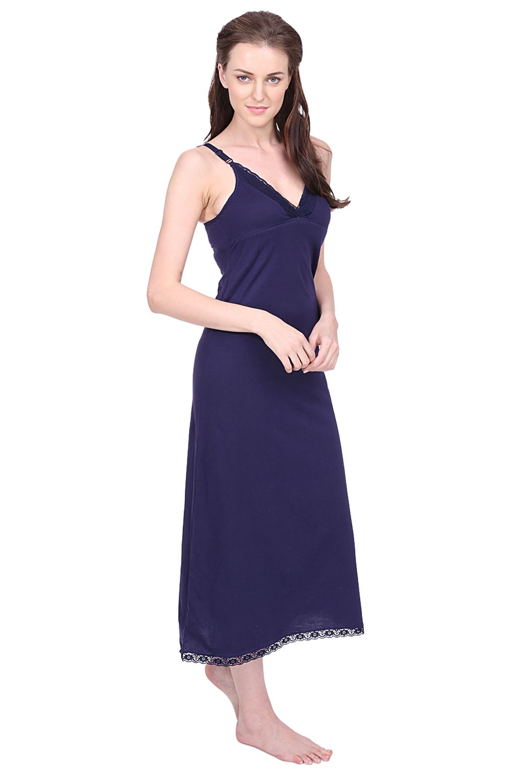 509 INR - Long Camisole Bra Slip for Women - Cotton Nighty Slips