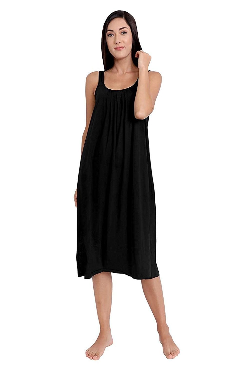 Women's Cotton Long Camisole for Kurti, Suit Slips for Women, Black Color Women  Inner Wear, Black Cotton Slip Dress, Slip Under Dress Gifts -  Israel