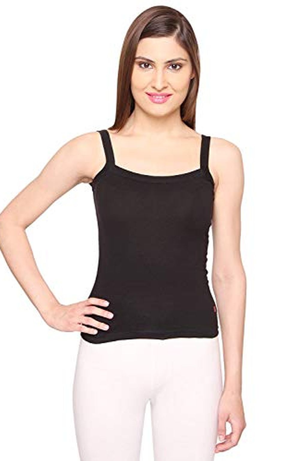 102 INR - Black Camisole for Women – Solid Cotton Slips for Ladies - Tank /  Spaghetti Top - Inner wear