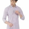 White Thick Striped Formal Slim Fit Shirt for Men - Image 2