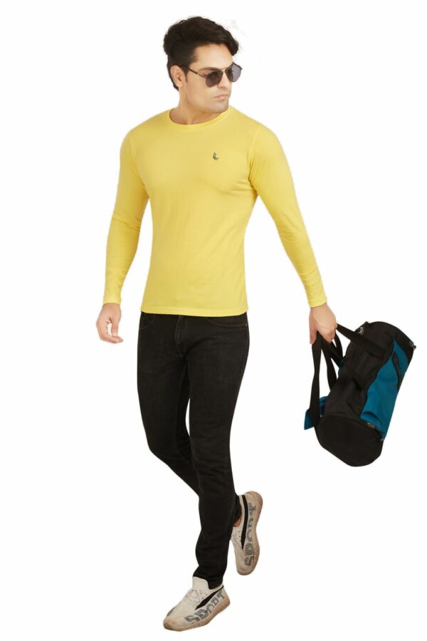 Yellow Men's T-Shirt Full Sleeves - Image 5